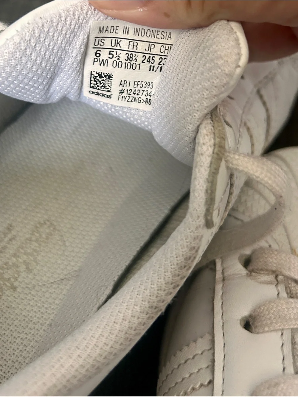 adidas Kids White Classic Shell-Toe Sneakers